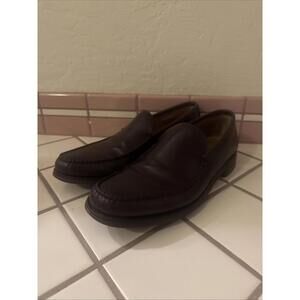 Sebago Men's Leather Loafers 10B Brown Classic Moc Toe Slip On Dress‎ Shoes